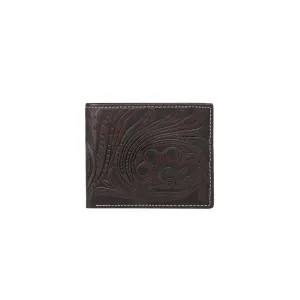 Montana West Genuine Tooled Leather Collection Mens Wallet - Coffee - MWSW001CF