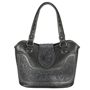 Montana West Tooling Concealed Carry Collection Handbag - Black - WRLS-8005BK