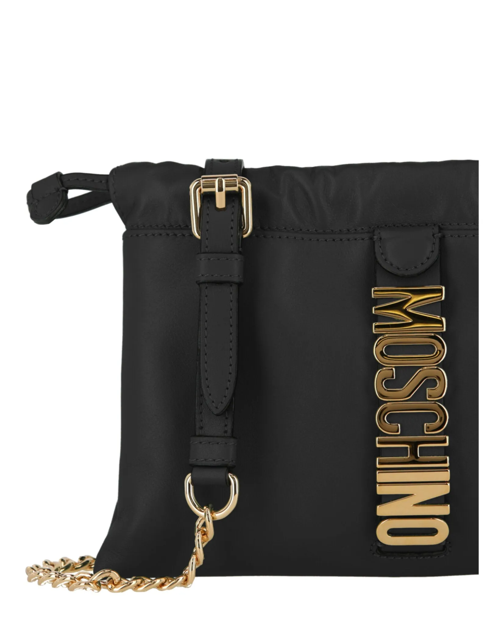 Moschino Drawstring Logo Shoulder Bag