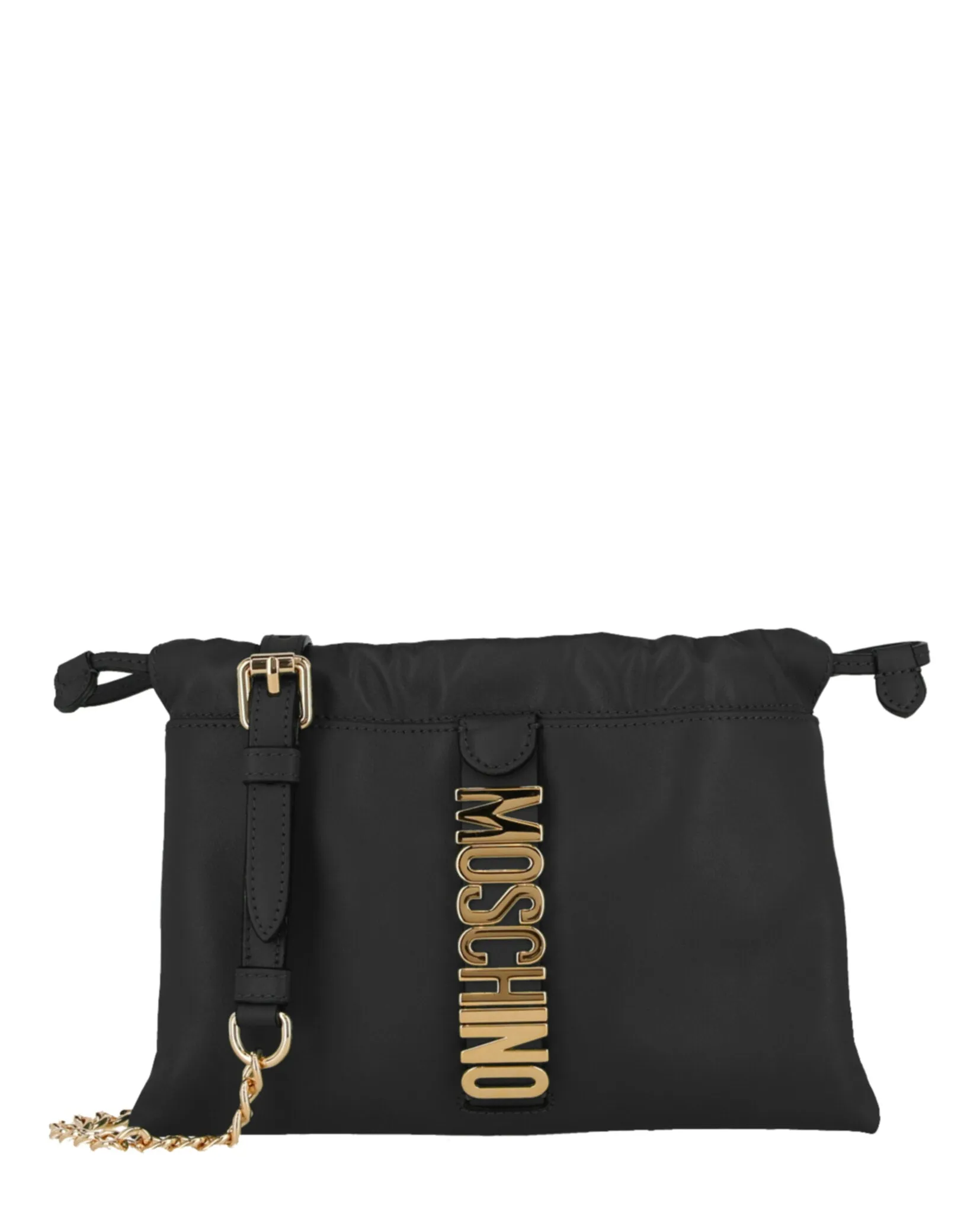 Moschino Drawstring Logo Shoulder Bag