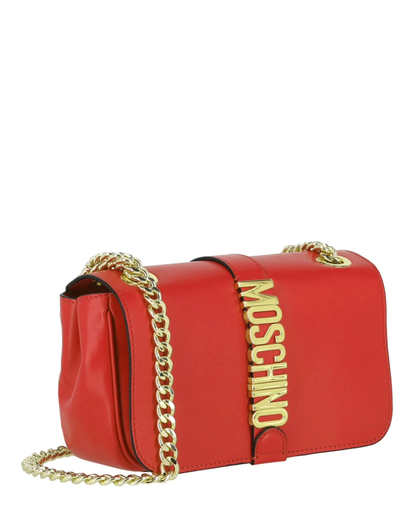 Moschino Logo Leather Shoulder Bag