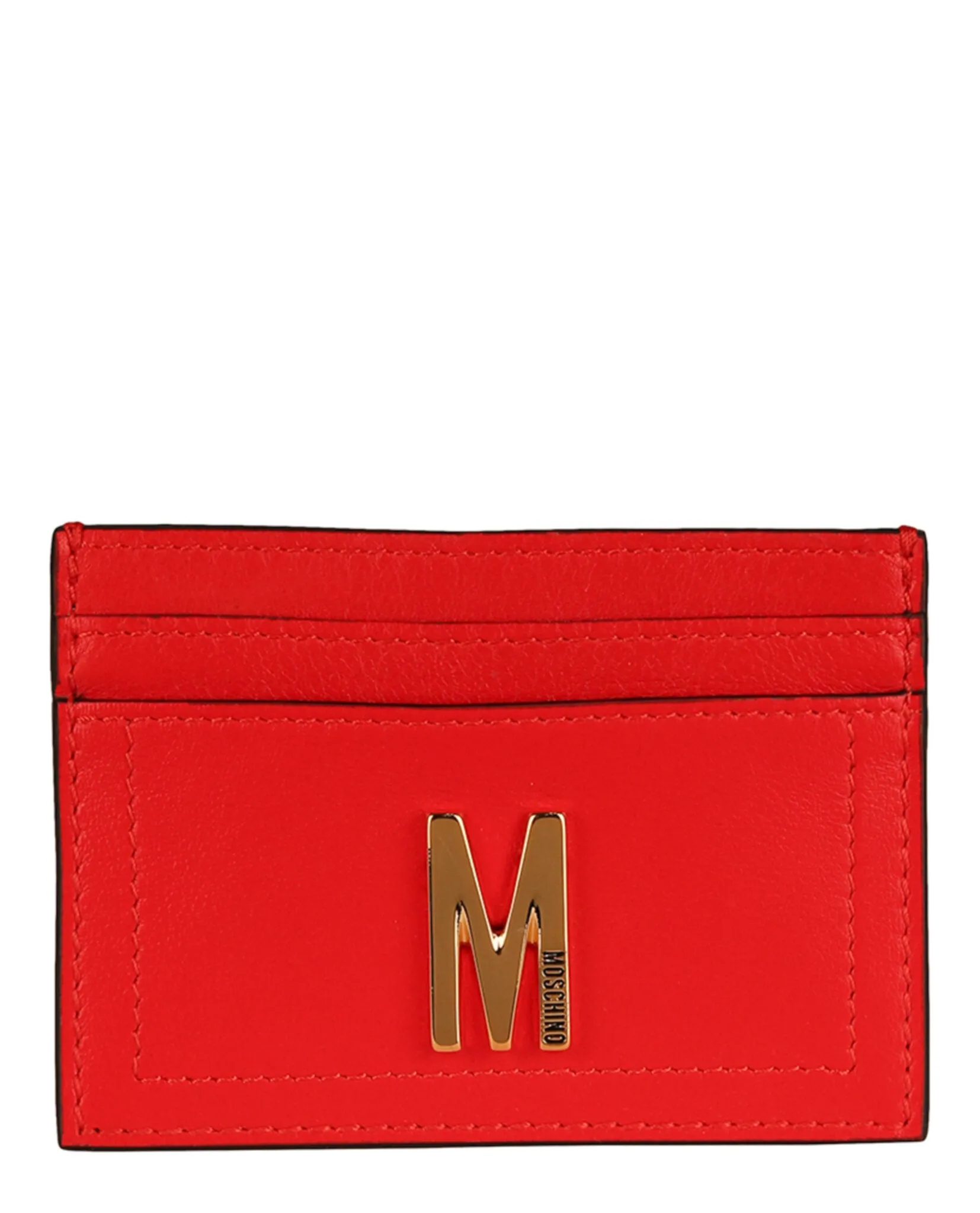 Moschino M-Plaque Leather Card Holder