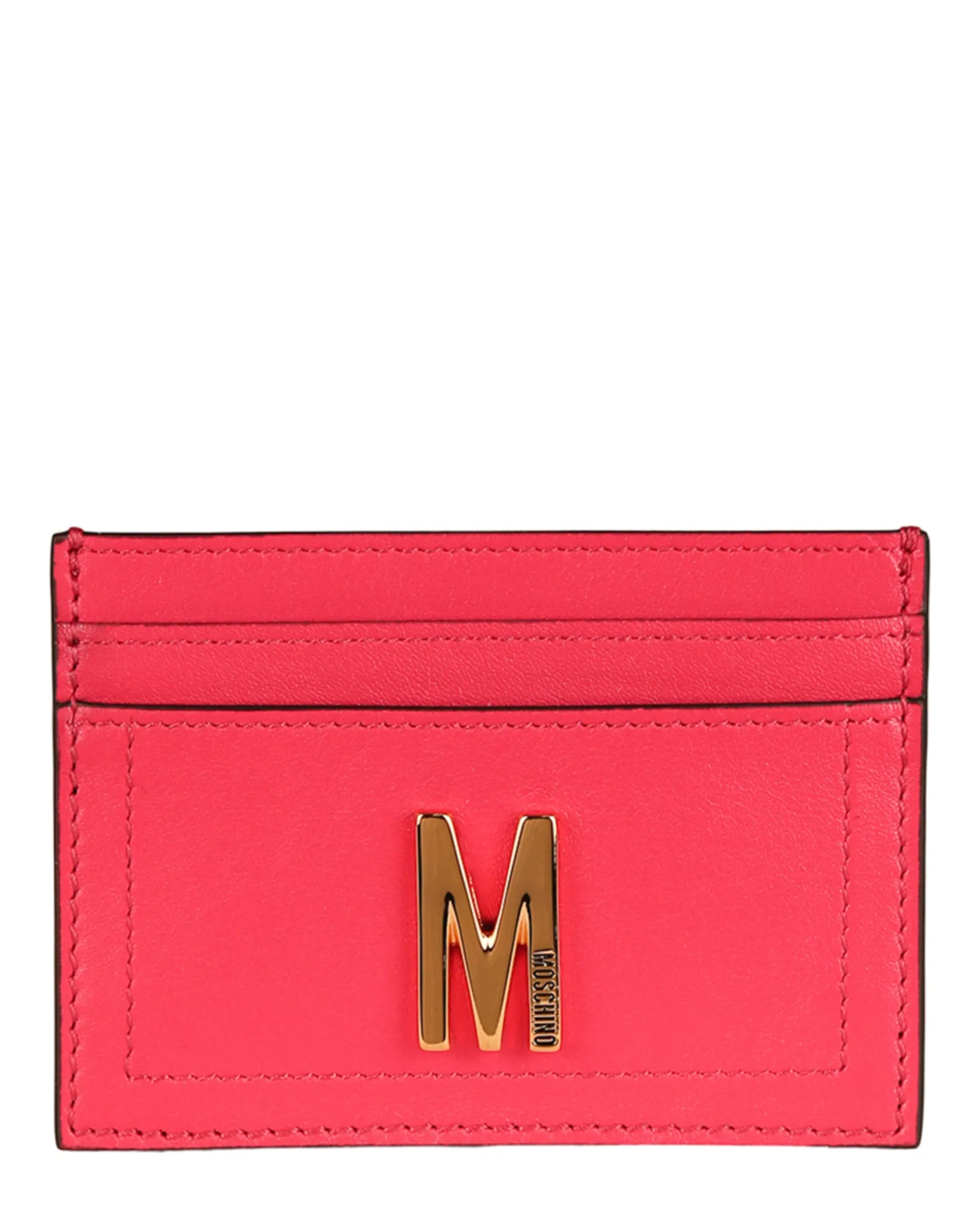 Moschino M-Plaque Leather Card Holder