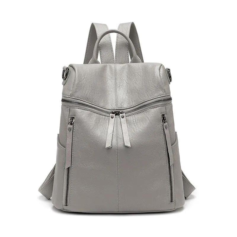 Multifunctional PU backpack for women