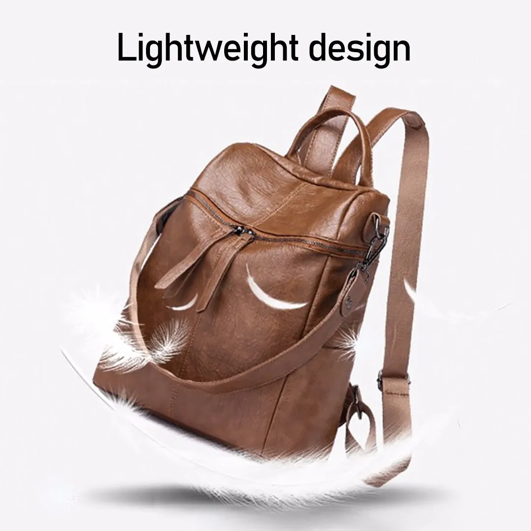 Multifunctional PU backpack for women