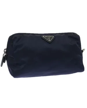 Navy Nylon Pouch with Accessory - Made in Italy