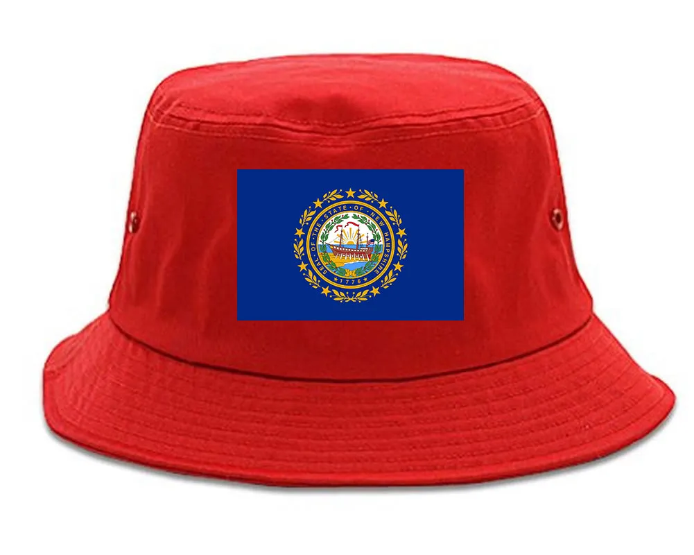 New Hampshire State Flag NH Chest Mens Bucket Hat