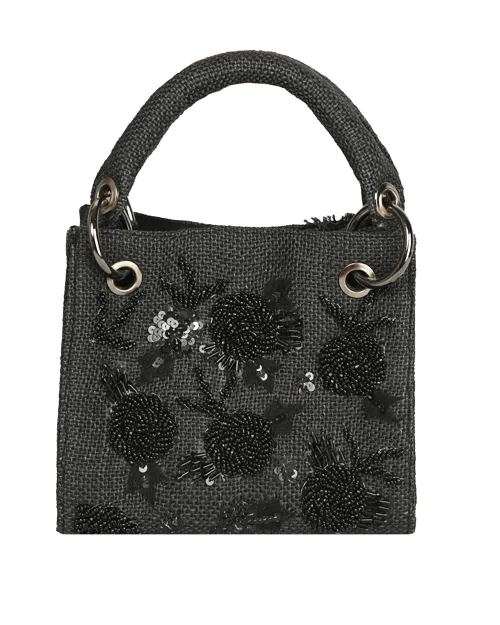 Night Black Jute Mini Bag