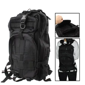 Nylon Oxford Waterproof 3P Backpack Bag with Adjustable Strap(Black)