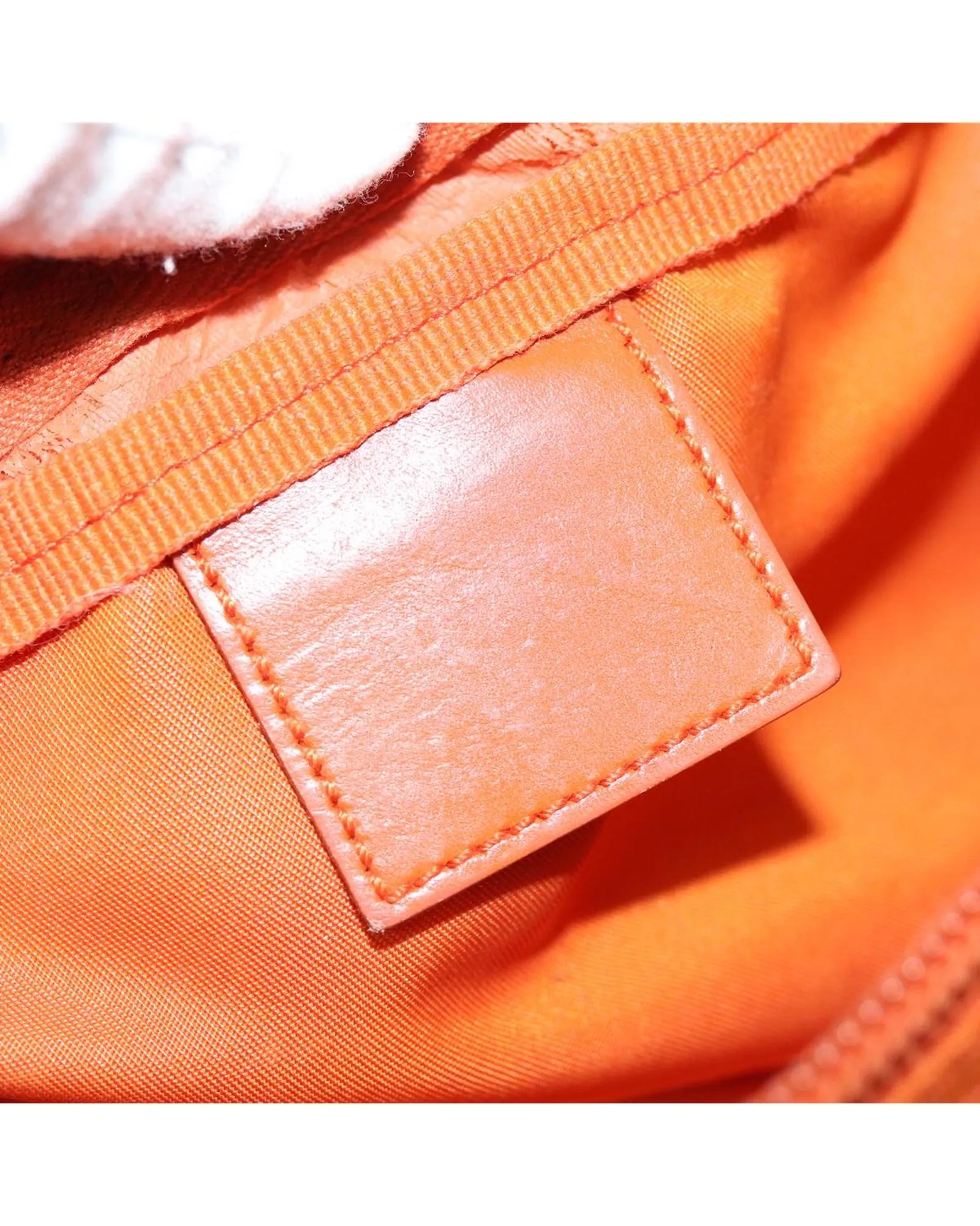 Orange Nylon Pouch with Accessories Made in Italy