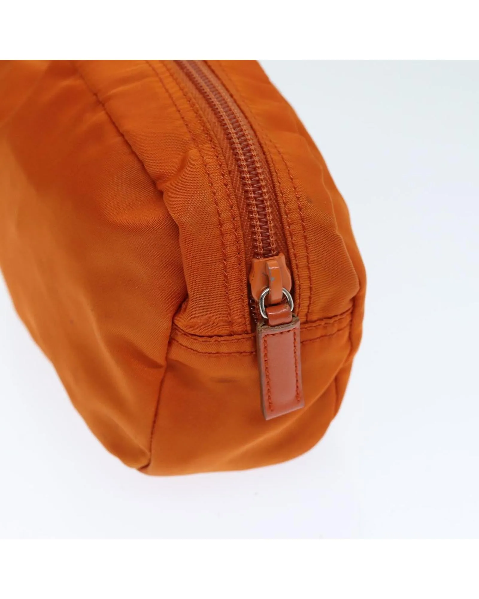 Orange Nylon Pouch with Accessories Made in Italy