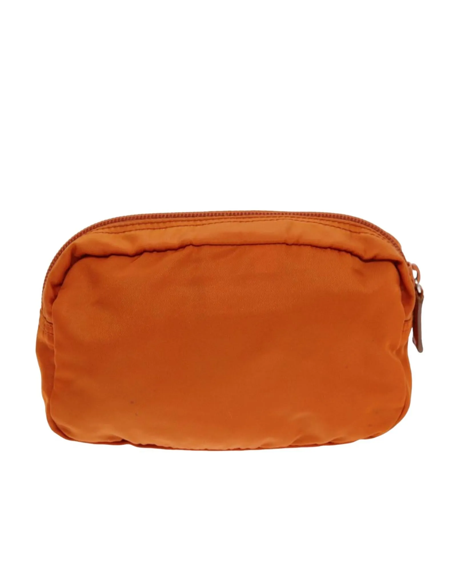 Orange Nylon Pouch with Accessories Made in Italy