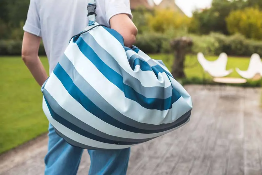 Outdoor storage bag Blue/Green Stripes