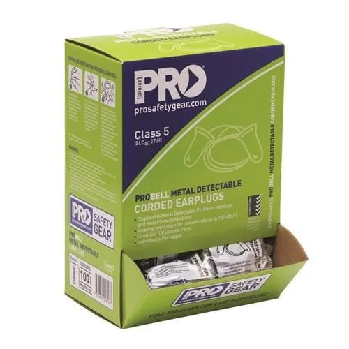 Pro Choice Pro-bell Pu Metal Detectable Earplug - Box Of 100