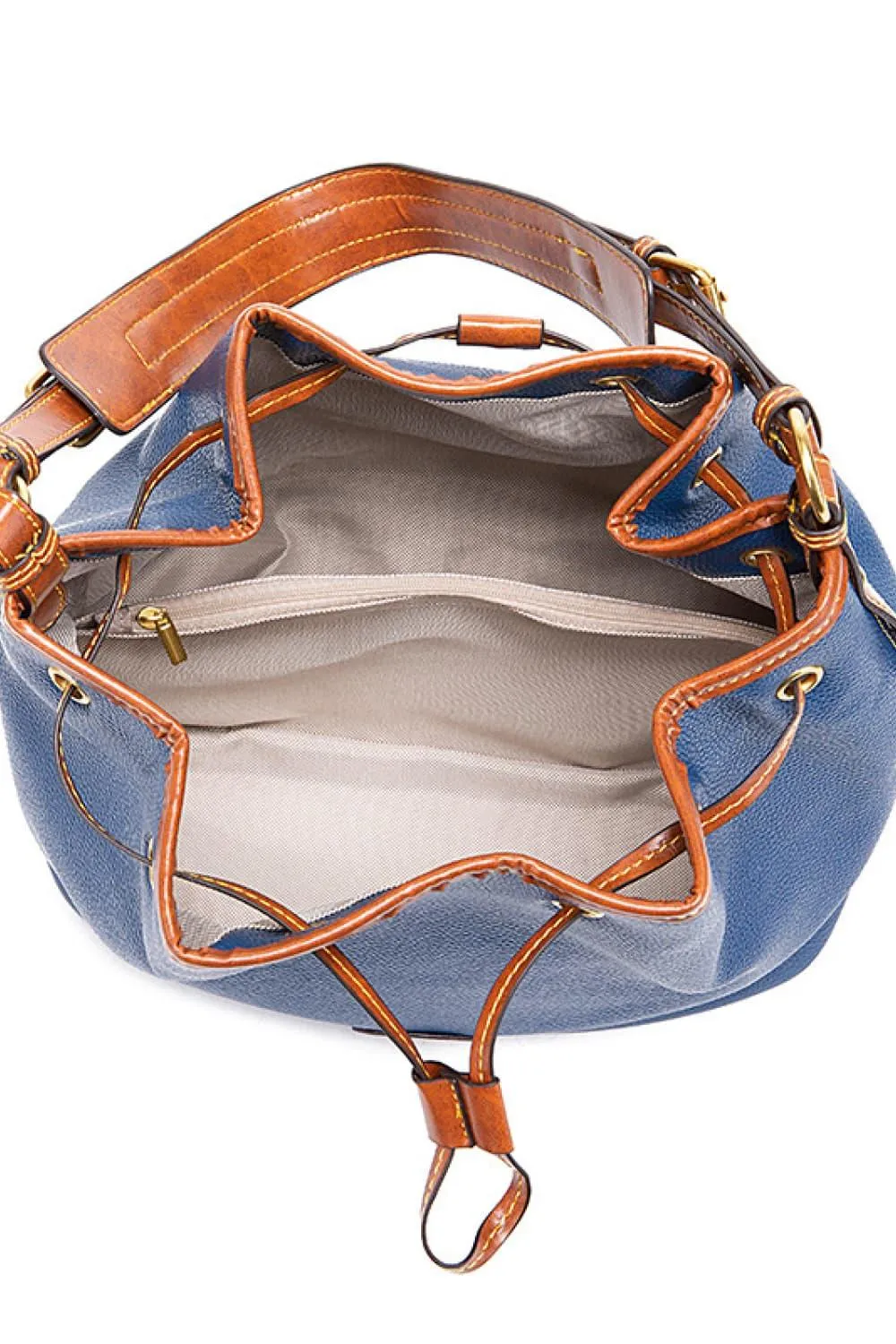 PU Drawstring Bucket Bag