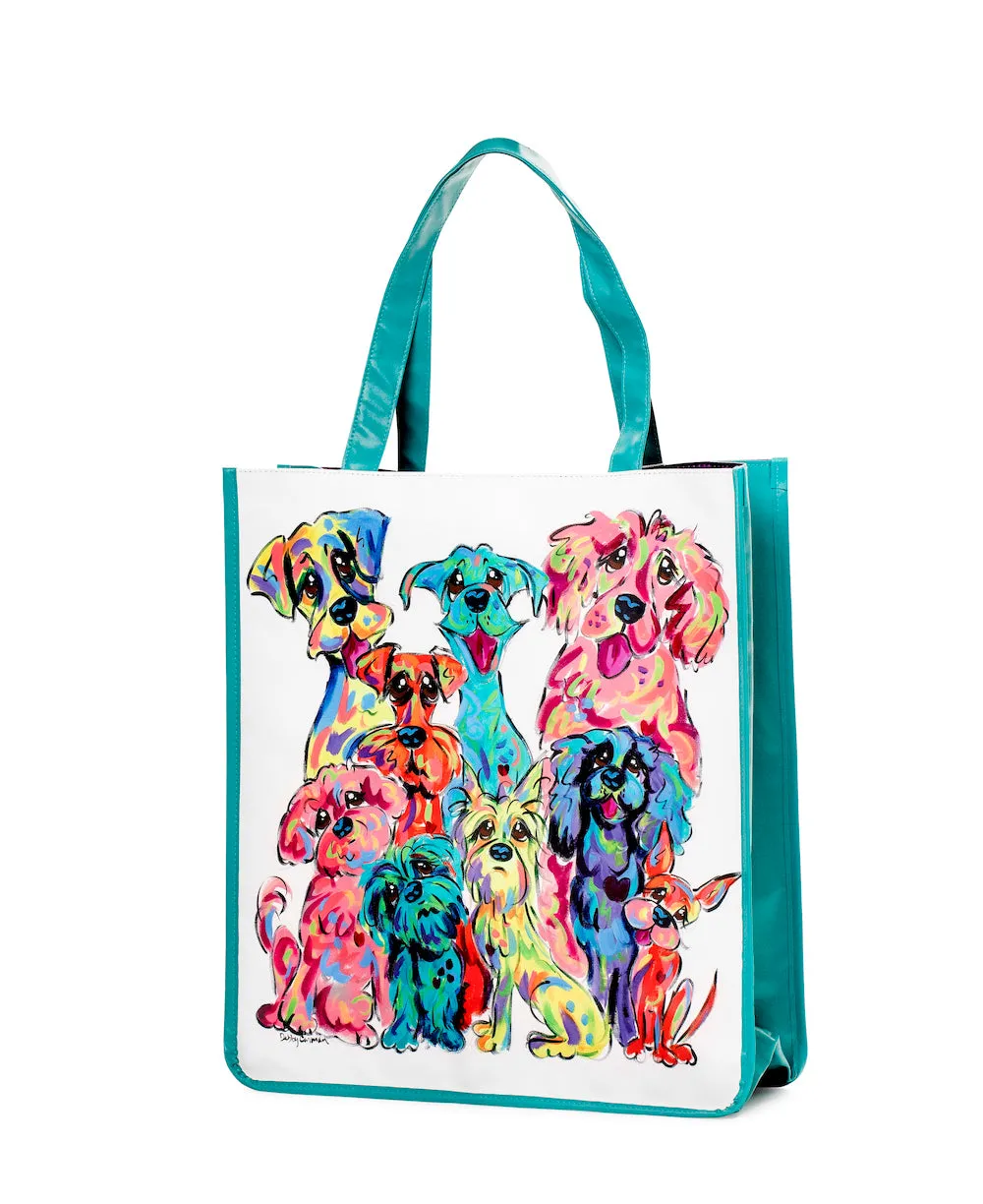 "Rainbow Palz" – Vibrant Vinyl Tote by Artist Debby Carman