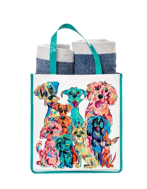 "Rainbow Palz" – Vibrant Vinyl Tote by Artist Debby Carman