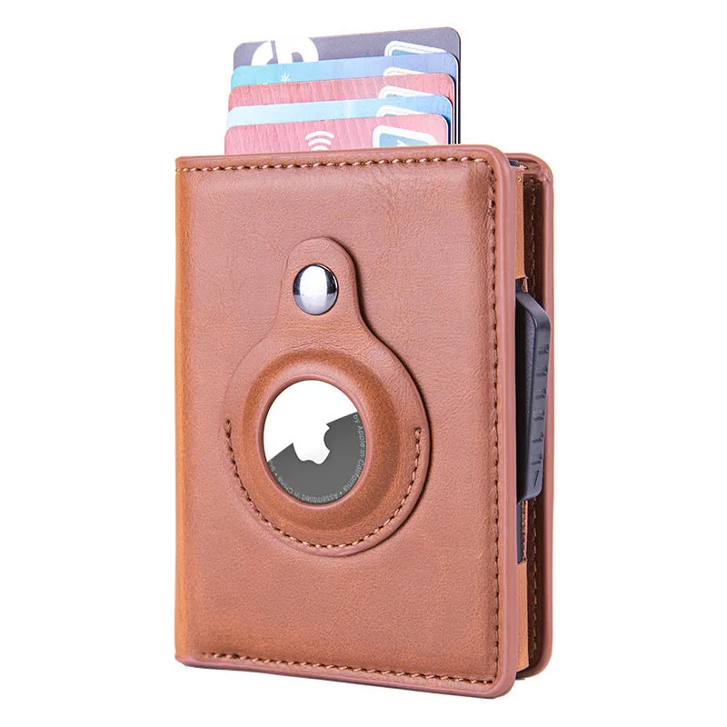 Rfid Card Holder Men Wallets Money Bag Male Black Short Purse Small Leather Slim Wallets Mini Wallets For Airtag Air Tag