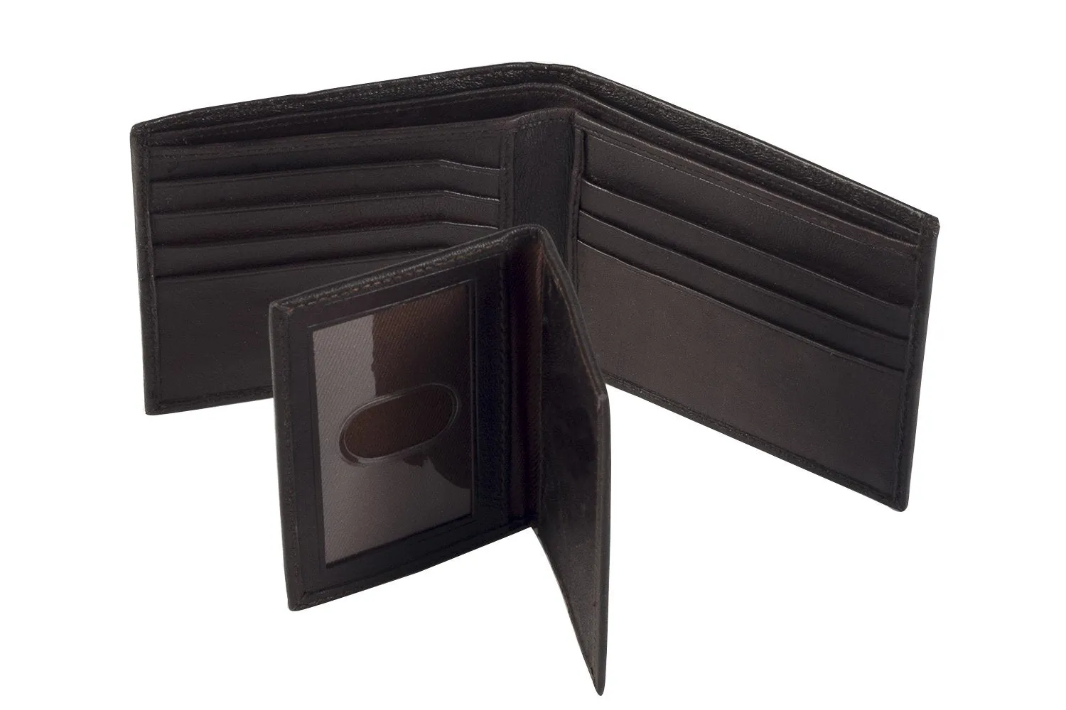 Sakkas Mens Leather Bifold Wallet Flip up Removable Id Case - Comes in a Gift Bag