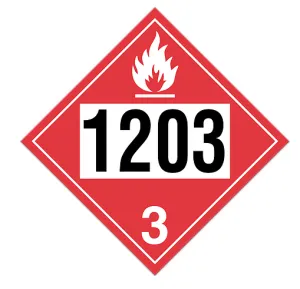 Sign TDG Dangerous Goods Placards Plastic or Vinyl Sticker Flammable Liquid/Gasoline #1203