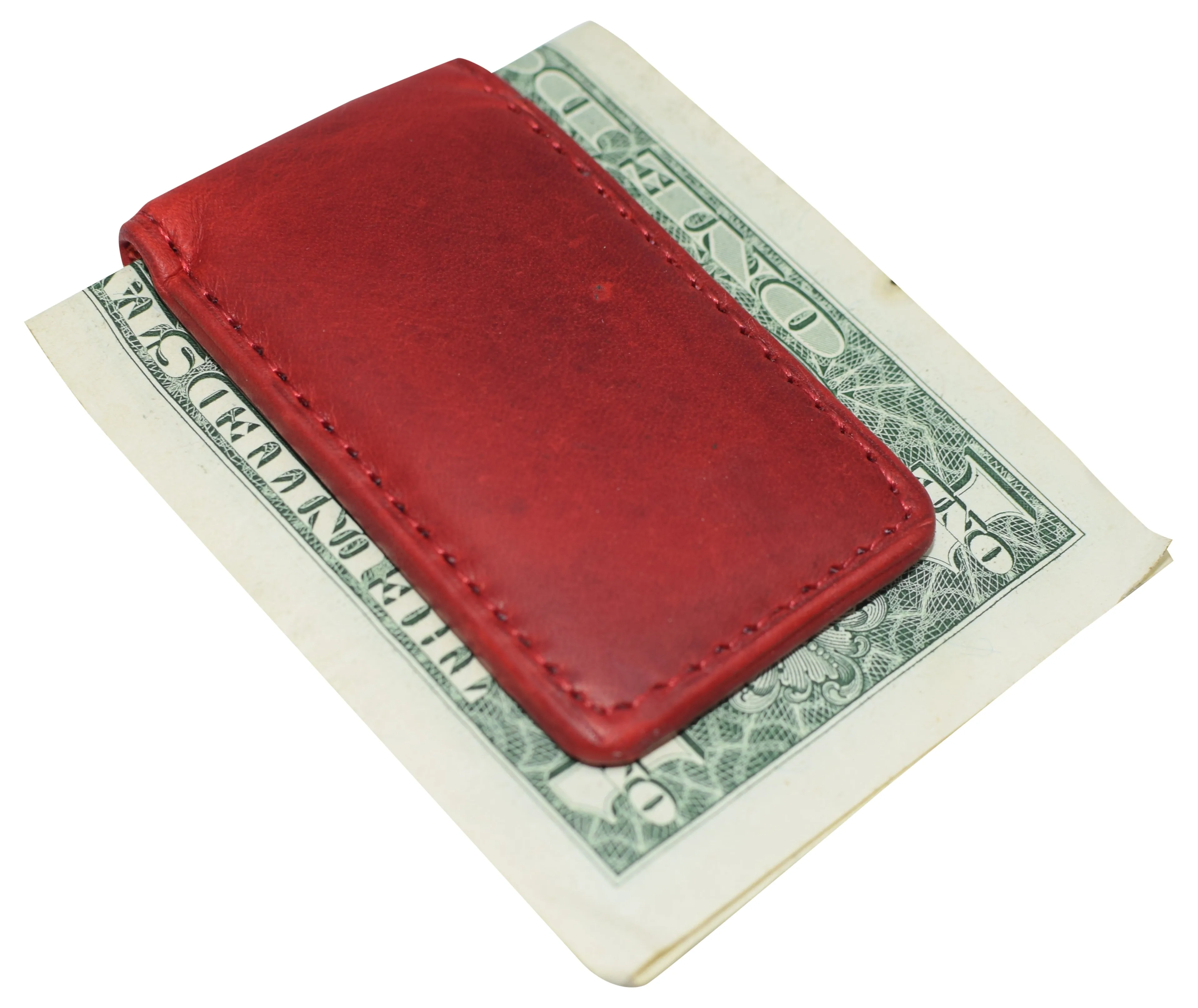 Slim Magnetic Money Clip Hunter Leather Business Card Holder for Men 812HUQ