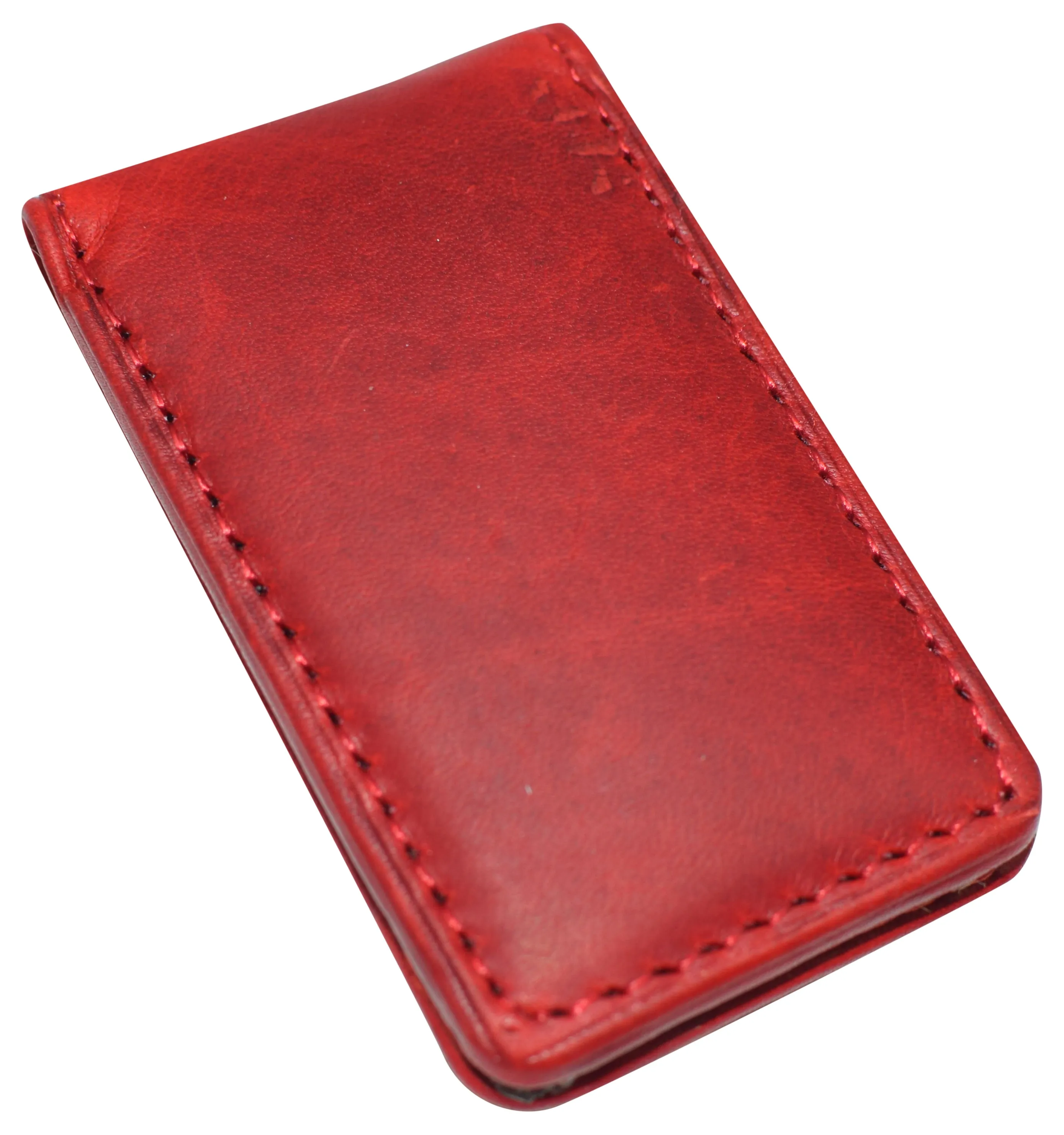 Slim Magnetic Money Clip Hunter Leather Business Card Holder for Men 812HUQ