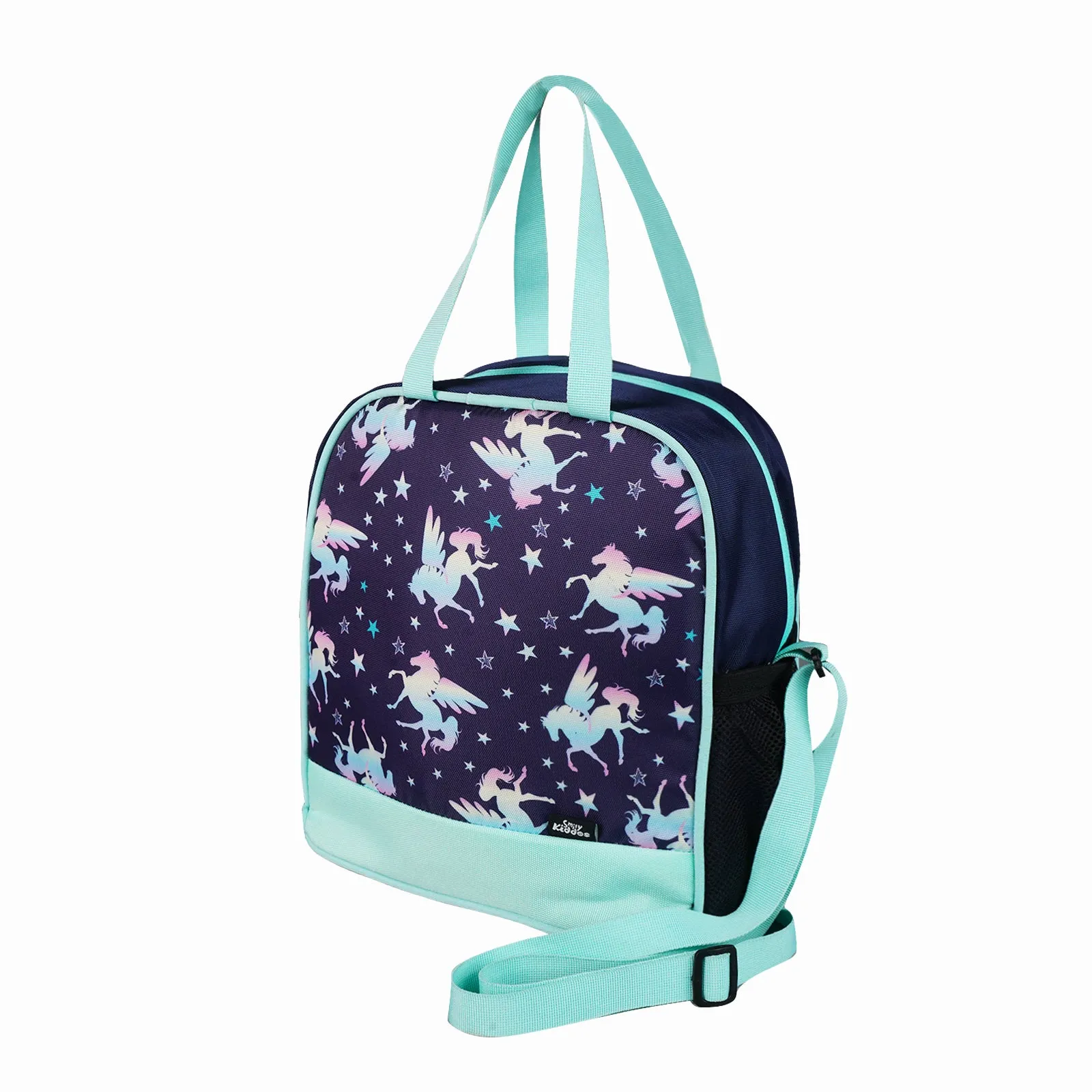 Smily Kiddos Lunch Bag for Toddlers, School, Picnic & Travel Unicorn Theme - Blue