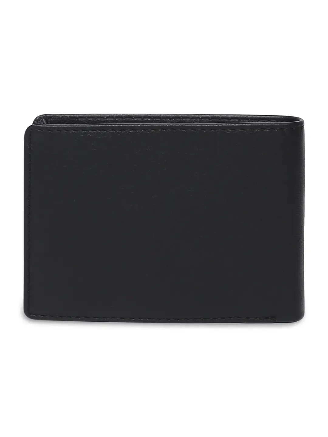 Spykar Men Black Leather Bi-Fold Wallet