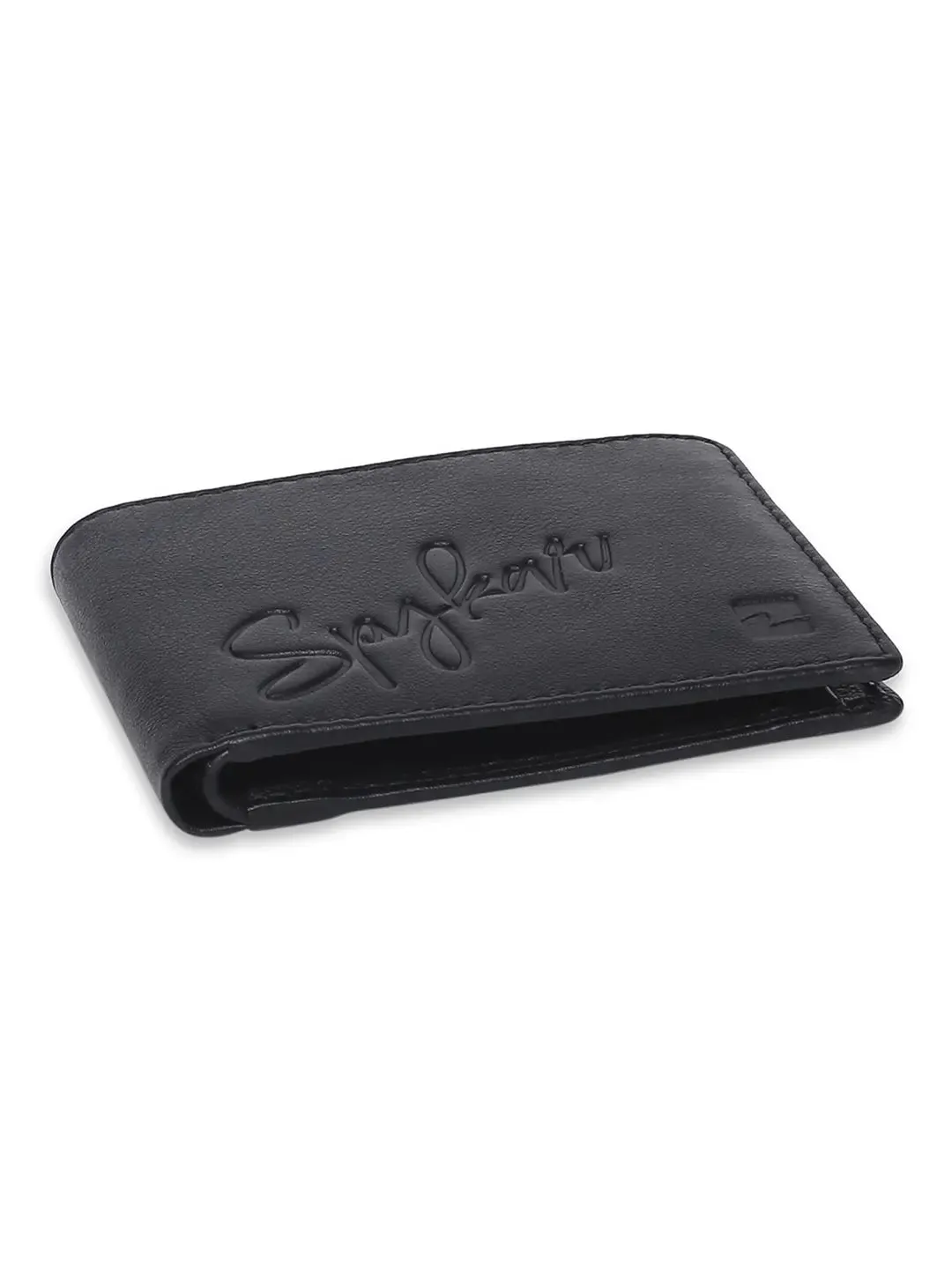 Spykar Men Black Leather Bi-Fold Wallet