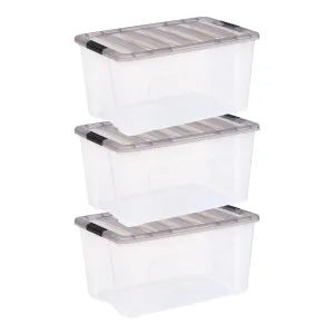 Stack & Pull Clear storage Box 3 Pack - 18 gal. (72 qt.)