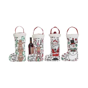 Stocking Shaped Wine Bottle Bags