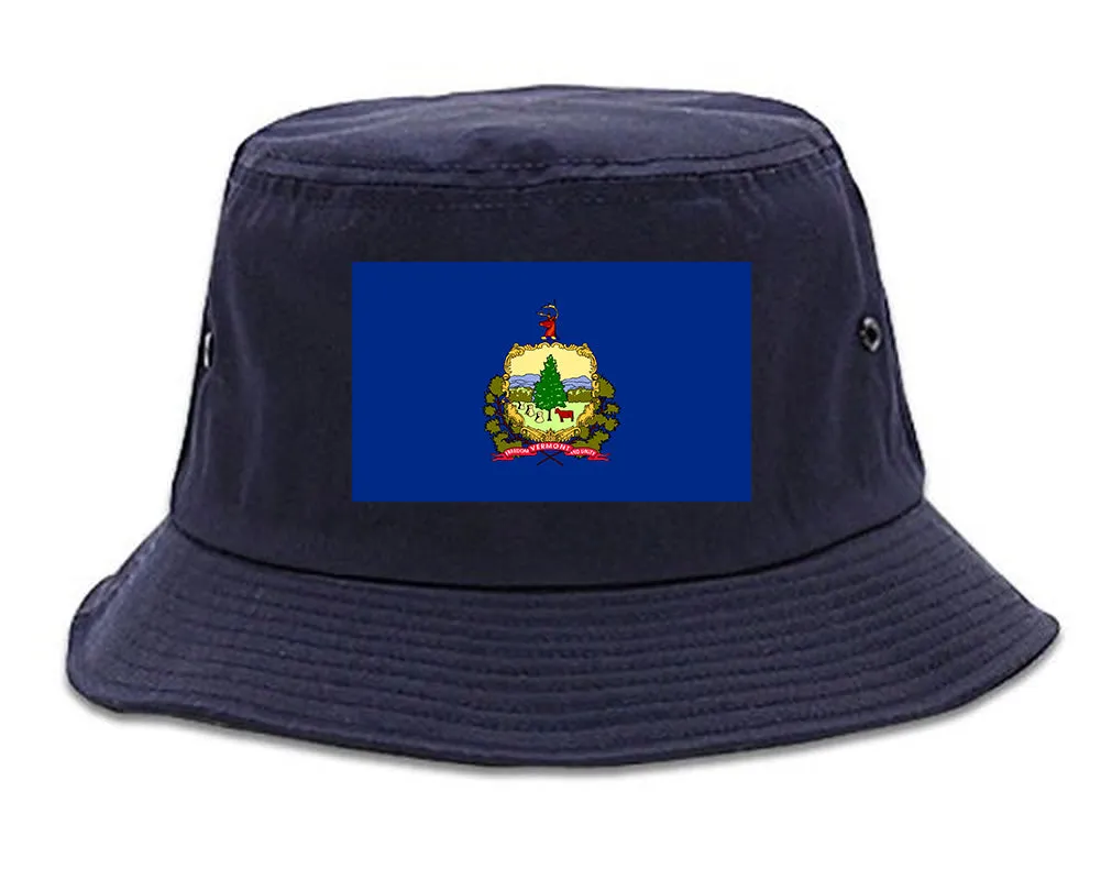 Vermont State Flag VT Chest Mens Bucket Hat