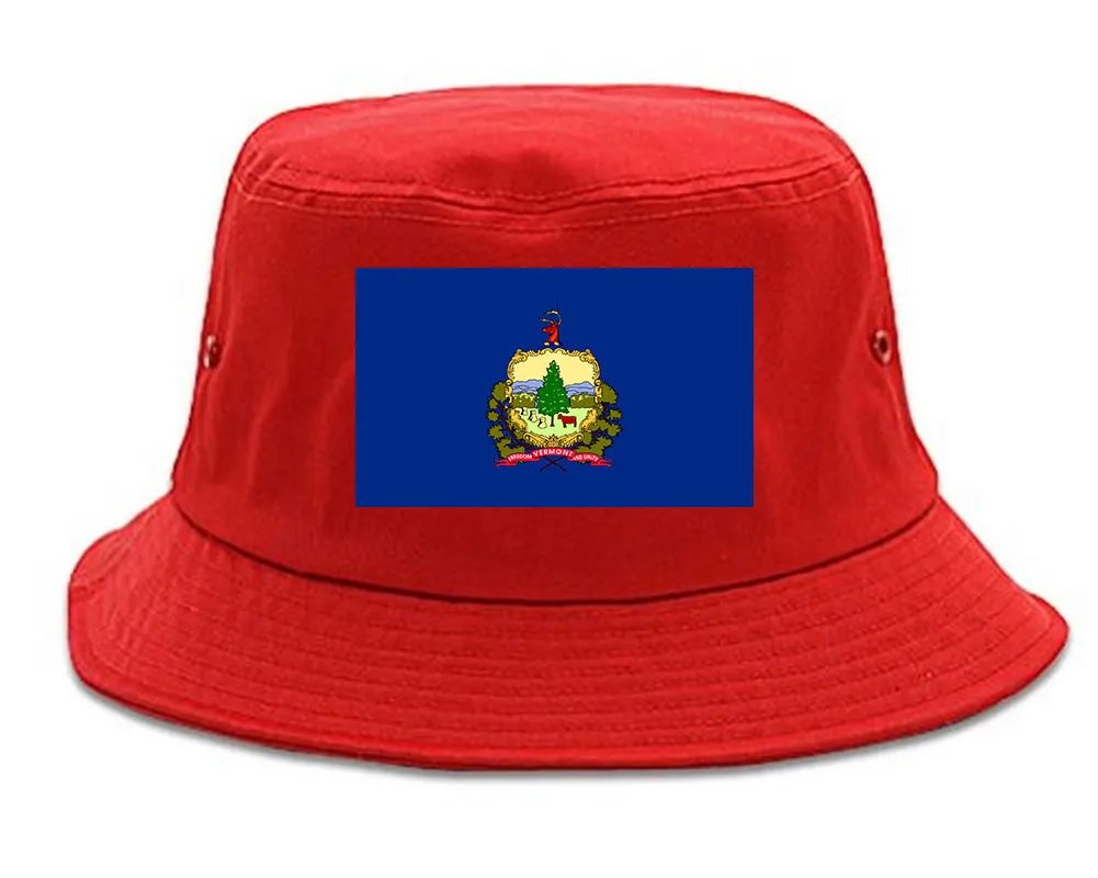 Vermont State Flag VT Chest Mens Bucket Hat