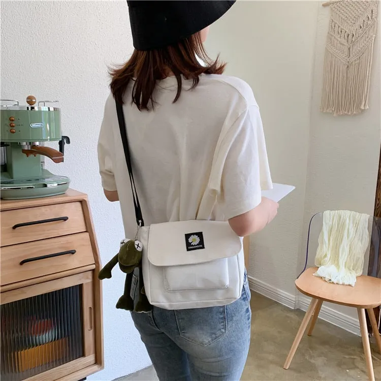 Wenkouban Korean Casual Canvas-Bag Women Small Messenger Bag Ladies Shoulder Bags For Women  Crossbody Bags Women Ladies Phone Bag