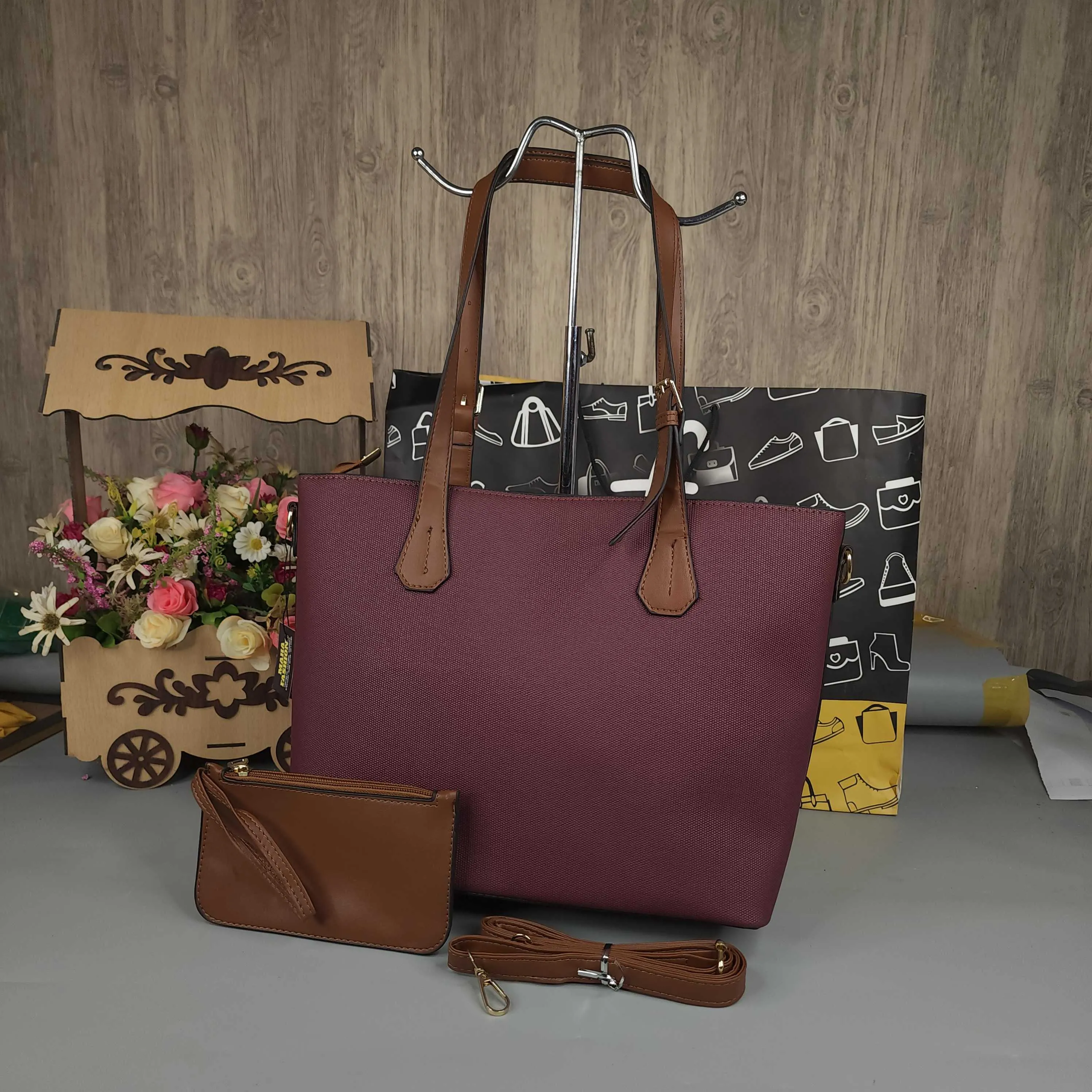 Wine Brown Shoulder Bag