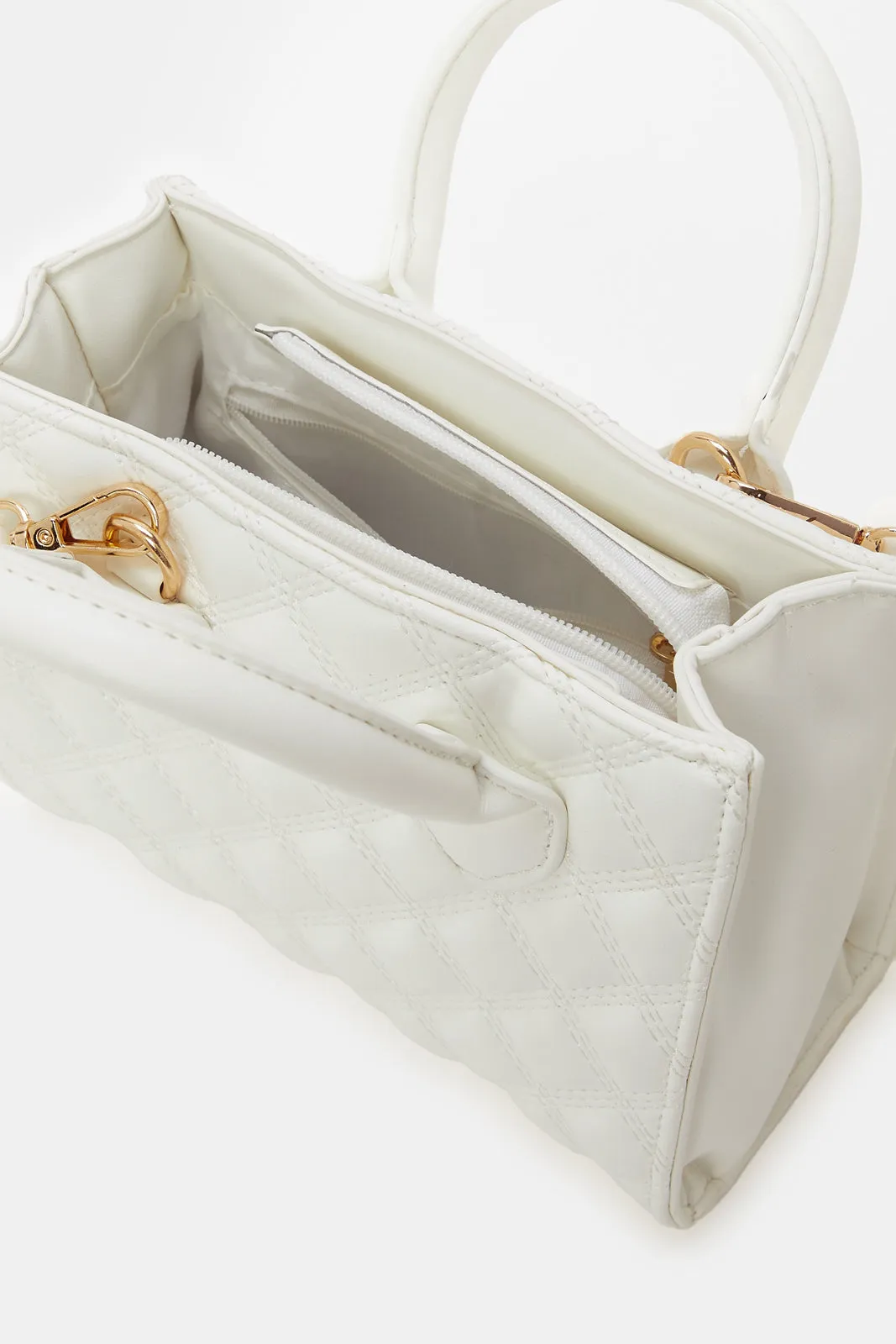 Women Beige Quilted Bag