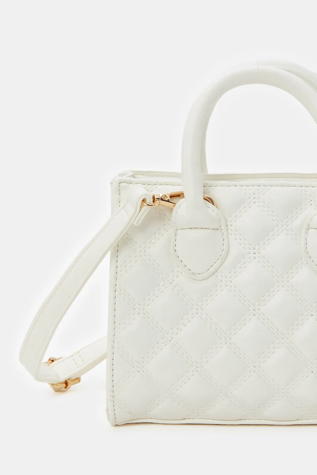 Women Beige Quilted Bag